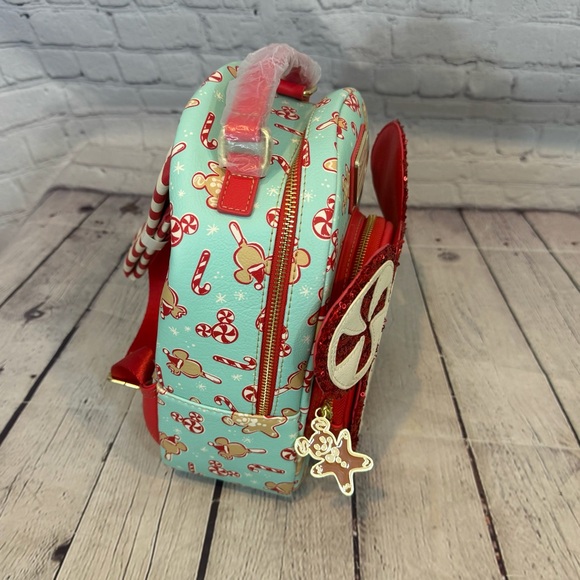 Disney Parks Loungefly Christmas Peppermint Gingerbread Backpack - Picture 2 of 3